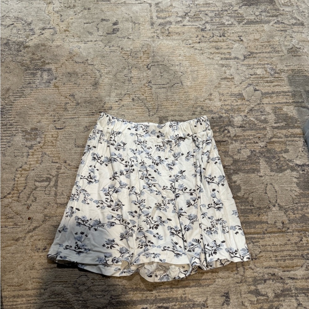 Charlotte Russe White and Black Floral Shorts
